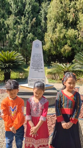 Born Bahá’í children are reciting prayers and quotations in both English and Nepali languages at the resting place of the Hand of the Cause of God, Mr. Collis Featherstone, in Kapan, Budhanilkantha, Kathmandu, Nepal. . . . "...the Hands of the Cause of God are to diffuse the Divine Fragrances...must disperse themselves to every land, pass by every clime and travel throughout all regions. Bestirred, without rest and steadfast to the end they must raise in every land the triumphal cry "O Thou the 