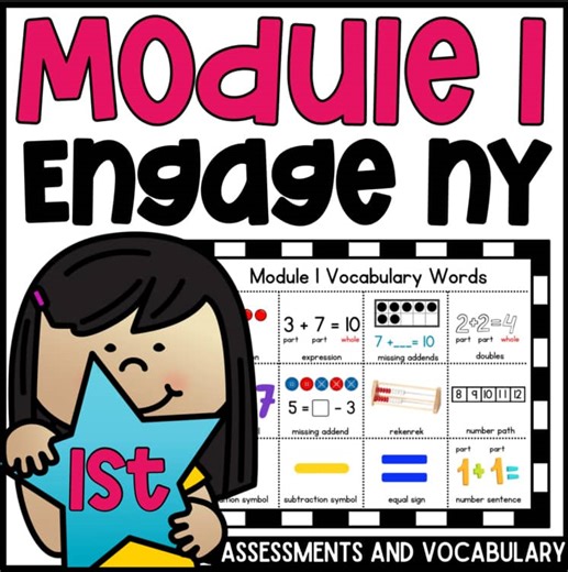 EngageNY Grade 1 Module 1 Assessment & Vocabulary Companion Bundle – Facts to 10