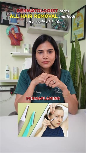 Dr. Priyanka Reddy | DERMATOLOGIST on Instagram: "Electrolysis - destroys follicles individually & mostly permanently . Works on all hair/skin types and colors. Risk of tiny scars if not done properly. Home Laser / IPL Devices - lower energy output, super inconsistent results, limited power, not replacement for professional methods. IPL at Clinic – Uses light thats less focused than laser. Old technique. Not done commonly now in clinics. Waxing - Removes hair from root, smooth results but Painfu