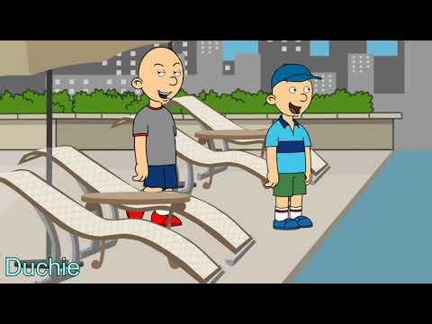 (REUPLOAD) Classic Caillou pushes Cody into the swimming pool/Grounded