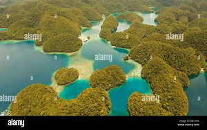 aerial seascapel Islands with bay and lagoon, beach. Tropical landscape hill, clouds and mountains rocks with rainforest. Azure water of lagoon. Shore Landscape Bay. Aerial video.Seascape. Travel concept Stock Photo - Alamy