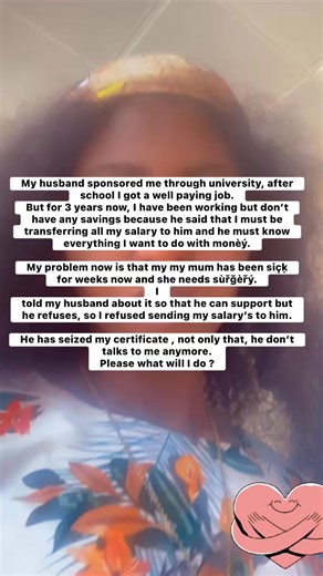 My husband seized my certificate because of salary. #goviral | Eyeke Agatha Ifeoma