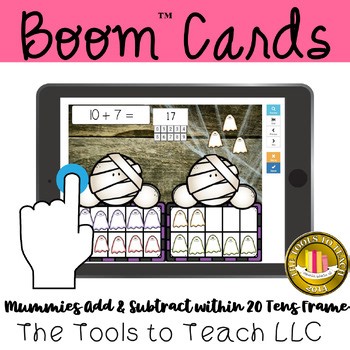Boom™ Cards Halloween Mummy Add and Subtract Ghosts to 20 Grades 1st-3rd