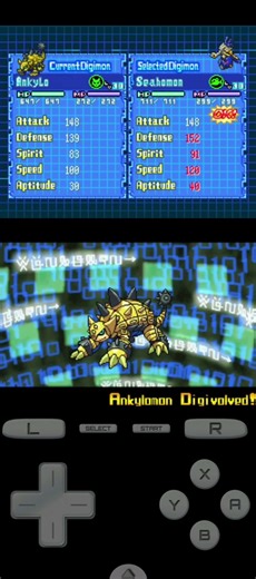 Ankylomon digivolve to Seahomon - Digimon World DS