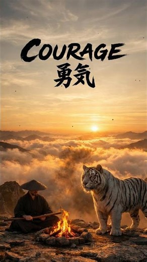 Courage 勇気 🐅 The Samurai Who Faces the Dawn | Warrior Spirit #Shorts