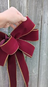 Burgundy Bow, Christmas Wreath Bow, Window Bow, Burgundy Gold Indoor/ Outdoor Christmas Wreath Bow, Burgundy Velvet - Finish Ribbon Bow - Etsy