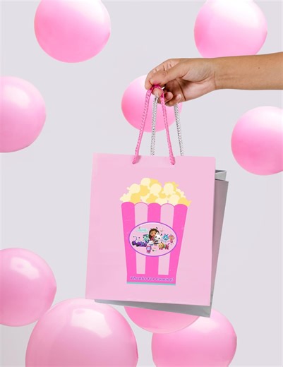 5 Gabby's Dollhouse Movie Popcorn Thank You Card (5 Digital Downloads) Pink Purple - Etsy