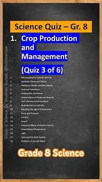 NCERT CBSE Class 8 Science - Chapter 1 Quiz 3: Crop Production and Management - Quiz/Question Answer