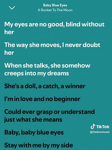 Baby Blue Eyes Lyrics by A Rocket To The Moon