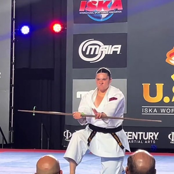 Powerful traditional Bo performance in the night show of the U.S Open! #martialarts #karate #power #traditional #USOpen