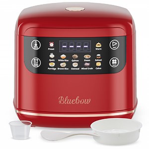 Bluebow Digital Rice Cooker, 6-Cup/2.1QT Small Rice Maker, 10 Presets, 24-Hour Delay Timer & Keep Warm, Non-Stick Inner Pot, Red - Walmart.com