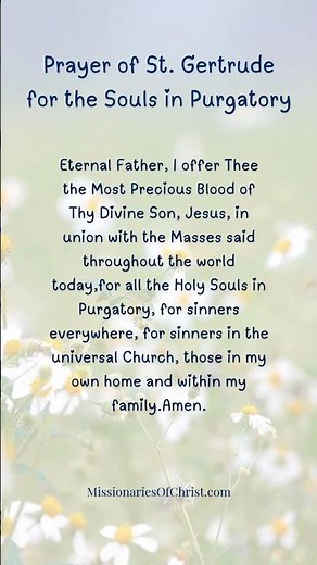Prayer of Saint Gertrude for the Souls in Purgatory