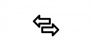 Animated exchange line icon on transparent background, arrow animation, 4k video motion graphic with alpha channel, use for web design, mobile apps, ui design