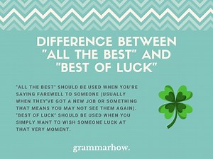 “All The Best” vs “Best Of Luck” - Difference Revealed ( Alternatives)