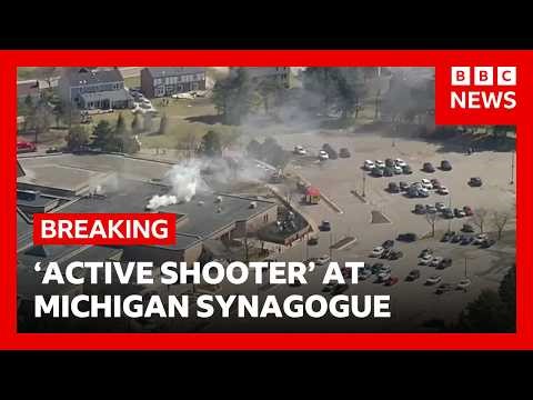 FBI respond to reports of 'active shooter' at Michigan synagogue | BBC News