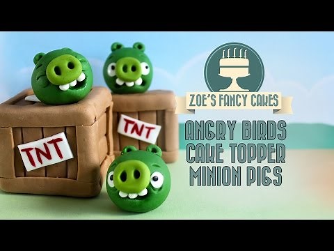 Angry birds pigs: minion pig cake toppers how to make fondant angry birds pigs