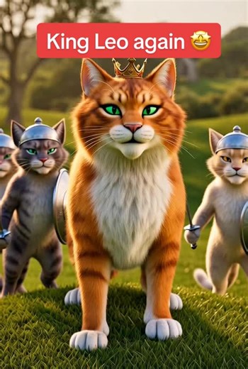 King Leo asked his soldiers to attack the big lion 🦁 ,so interesting 🤣🤣#catcommunity #cat #kitten #reels