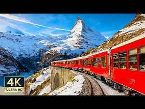 Visp to Zermatt Switzerland 🇨🇭 4K Matterhorn Gotthard Railway Train 4K