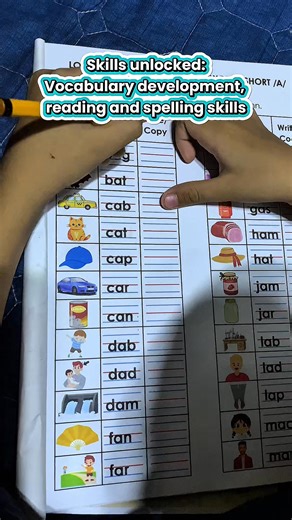 Vocabulary development, reading and spellings skills unlocked with this kind of activity from CVC READING WORKBOOK with 46 pages for only 150 pesos. Pm this page or my personal fb account Lovelyn Revilla-Viscayno to avail the soft copy #teacherlove #readingtime | Teacher Love