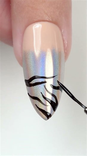 Ultimate Holographic Tiger Nail Art Design DIY 🐯✨ #shorts #satisfying #nailart #diy