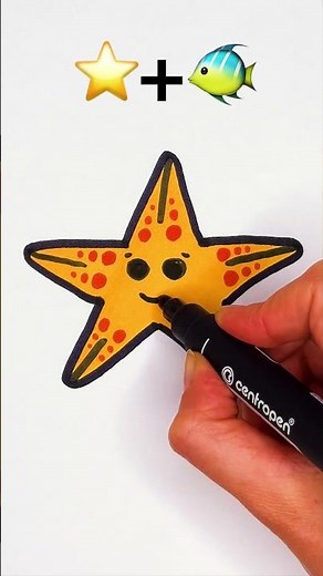 Let's Draw a Starfish ⭐ Easy Step-by-step Tutorial for Kids #art #simple #coloring #diy