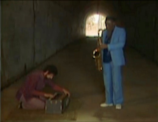 Saxophonist Pharoah Sanders performing "Kazuko" in an abandoned tunnel in San Fransisco, 1982. | The Jazz Estate