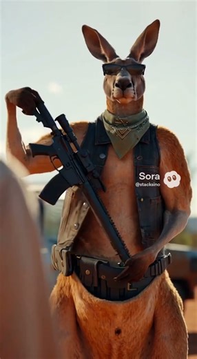 Kangaroo jack picked up a pack