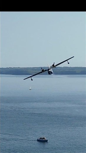 Grumman HU-16 Albatross close fly by #drone #cornwall #seaplane