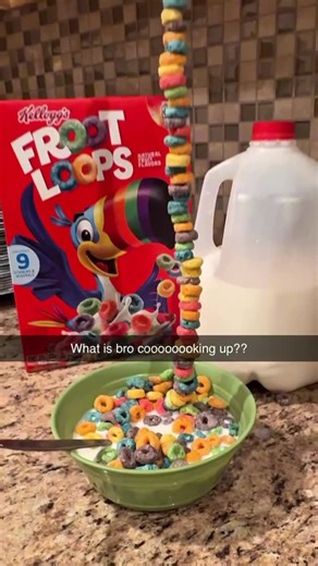 Froot Loops on Instagram: "is this the looooooongest way you’ve ever seen Froot Loops cereal eaten?"