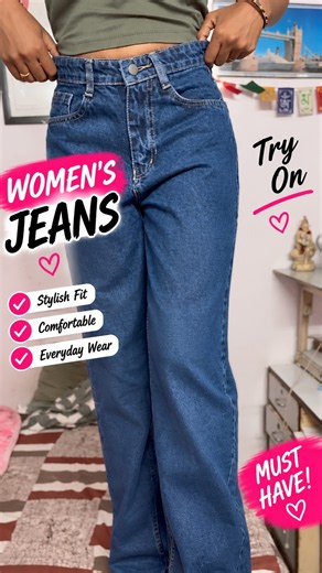 Women’s Blue Jeans Try-On | Stylish Denim Jeans for Women #Shorts