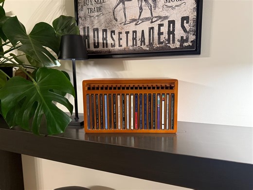 Mid Century Modern CD Shelf, Handmade Solid Wood Media Organizer, Vintage Teak Style 20 Slot CD Storage - Etsy Australia