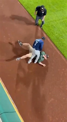 Fan Lands on Player… Gets Held Down