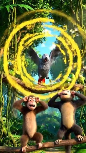 Parrot Starts a Screaming Marathon 🦜😱🔥 Funny Bird Chaos for Kids #kidsanimation #shorts #ytshorts