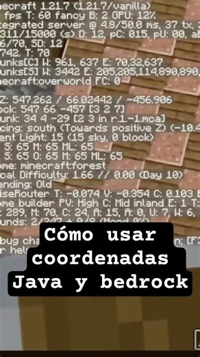 Cómo usar las cordenadas Minecraft Java y bedrock tutorial