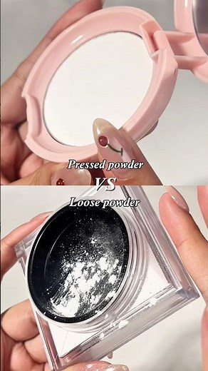 Pressed powder VS loose powder #makeuptips #pressedpowder #loosepowder #settingpowder #makeup