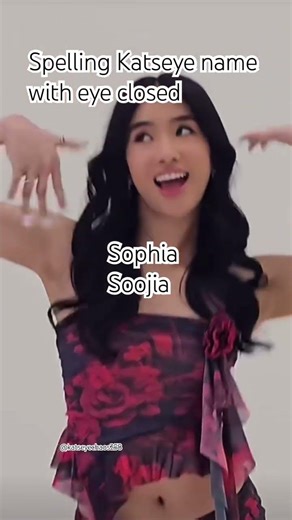 Spelling Katseye name with eye closed #shortsviral #katseye #megan #yoonchae #manon #sophia #manon
