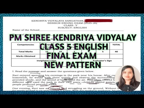 KV Class 5 English Final Exam Question Paper 2025-26 | Annual Exam Sample Paper Solution 📄✍️