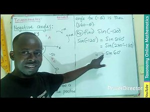 Trigonometry Tutorial Episode 6: Understanding Negative Angles of Trigonometric Ratios