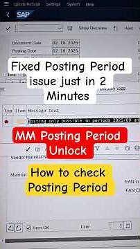 SAP MM Tips: Posting Period Error Fix in Seconds! ⚠️✨How to Check Posting Period in SAP MM #sapmm