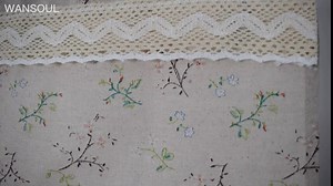 Floral Linen Kitchen Valance Curtains-Vintage Farmhouse Valances Burlap Textured Window Valances with Lace,Flower Pattern Rustic Valance for Bedroom Dining Room Living Room,W 52 x L 16,Beige