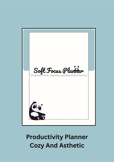 Panda-themed Productivity Planner | Daily, Weekly & Monthly Planner With Habit Tracker | Ice Blue Minimal Design - Etsy
