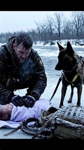 Beneath the Frozen River Where Silence Learned to Cry, One K9, One Broken Officer, and a Forgotten Baby Exposed the Darkest Lie a Corrupt City Ever Tried to Bu:.ry Alive The river made a sound that morning that Elias Monroe had learned to distrust over years of winter patrols, a faint brittle clicking beneath the wind that most people mistook for harmless ice shifting, but which to him sounded like warning bones snapping slowly under pressure, and it was that sound, thin and uneven, that caused 