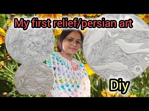 Diy relief/persian art/3D art with marble powder cone work! Marble conework #cone #relief #art #diy