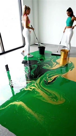 Display Title: Evolution of human Bedroom: Stunning Emerald Marble Epoxy Floor DIY