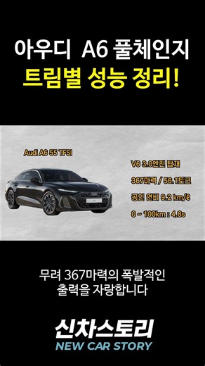 A6 풀체인지 트림별 성능 정리!