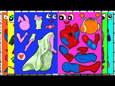 [Sticker Book ASMR] Incredibox Sprunki – Beauty Pinki Falls for Spider Oren 💖 SUS MOD