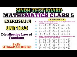 Distributive Law of Fractions | Exercise 3.4 Math class 5 | Mathematics class 5 | Math Grade 5