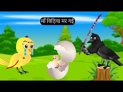 हिंदी कार्टून | Mama Chidiya Cartoon | Tuni Chidiya Kahani | Chidiya Kauwa Kahani |Chidiya ka Ghosla