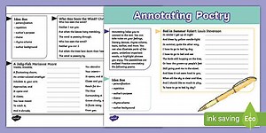 Annotating Poetry Worksheet