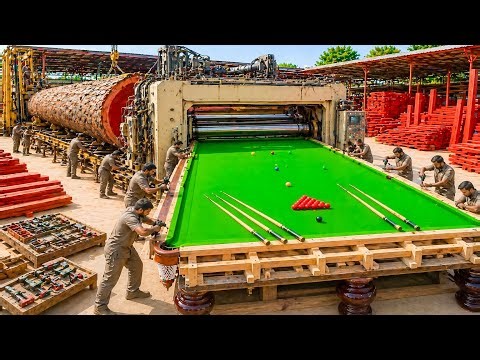Incredible Process Of Making Wooden Snooker Table With Giant Red Wood / Factory Production process